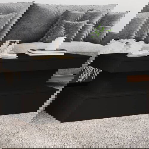  The Living Store Klubska mizica z LED lučkami črna 90x50x40 cm - Klubska Mizica, (21498716) Slike