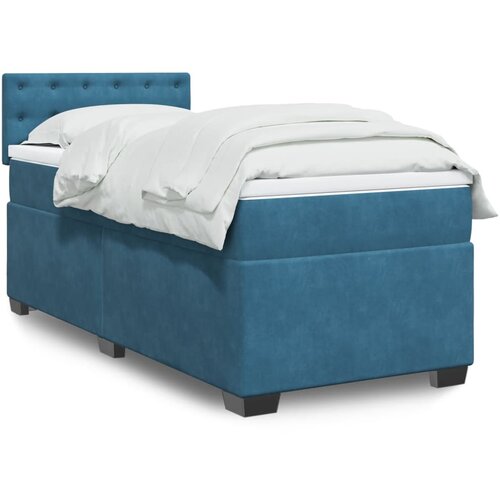 The Living Store Box spring postelja z vzmetnico temno modra 80x200 cm žamet - Box Spring Postelja, (21492550) Slike