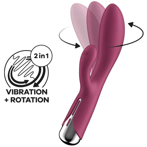 Satisfyer Vibes Spinning Rabbit 1 - vibrator s rotirajućom klitorisnom rukom (crvena)