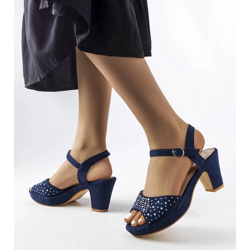 Gemre Navy block heel sandals Beltane Cene