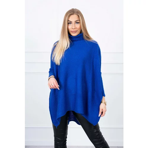 Kesi Turtleneck sweater and side slits mauve blue