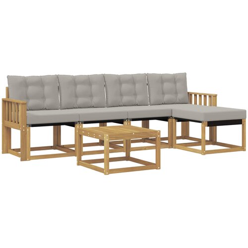 vidaXL Zunanja garnitura za sedenje 6 pcs Bela in svetlo siva, (5000281093) Cene