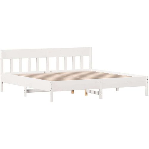 vidaXL Krevet s regalom z knjige bez madraca bijeli 180x200cm borovina Cene