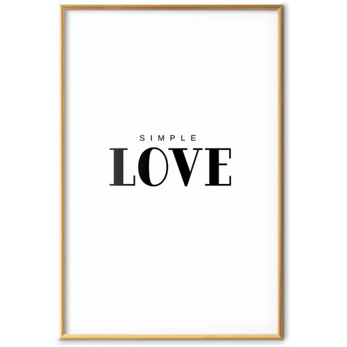  Plakat - Simple Love 40x60 Zlatni okvir Slike
