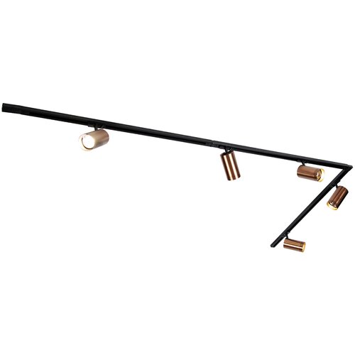 QAZQA Sodobni sistem tirnih svetil s 5 reflektorji temno bronaste barve 1-fazni GU10 70 mm - Iconic Jeana Luxe Slike