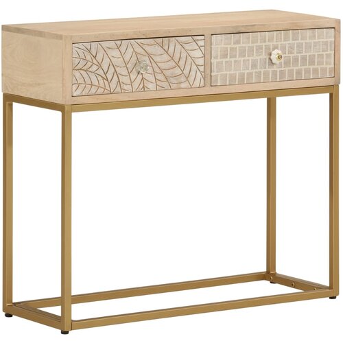 vidaXL Konzolna mizica 90x30x76 cm trden mangov les in železo Cene