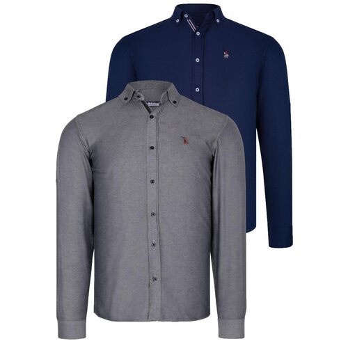 Dewberry DUAL SET G674 MENS SHIRTS-NAVY BLUE-SMOKED Cijene