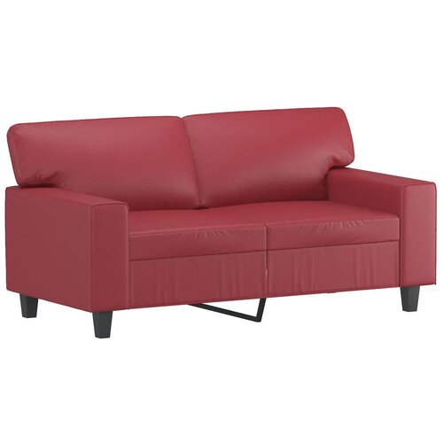  2-dijelni set sofa s jastucima boja vina od umjetne kože Slike