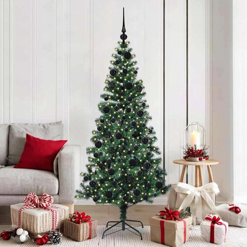 vidaXL Umjetna preddekorirana božićna jelka med 300 LED Zelena 180 cm Cene