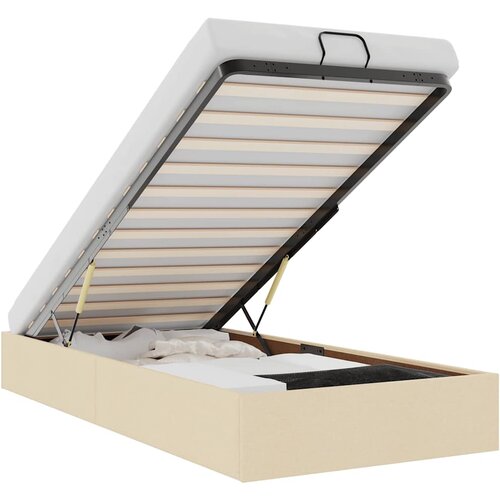 Maison Chic Otomanski Posteljni okvir - Enojna postelja - Postelja za odrasle brez vzmetnice krem 90x200 cm blago-J1932, (21760447) Cene