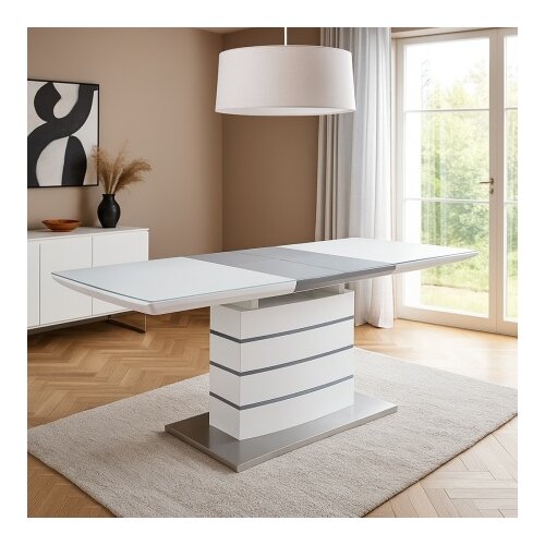 Art Invest Trpezarijski sto Valerio MDF Beli visoki sjaj 1400(1800)x800x750 mm Cene