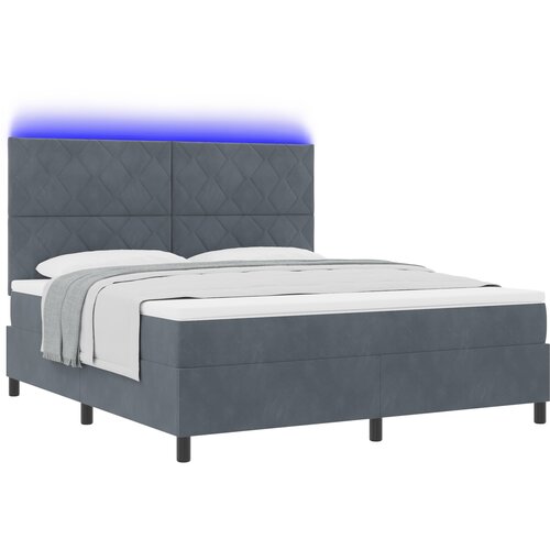 vidaXL Postelja s vzmetnico in LED temno siva 180x200 cm žamet, (22050925) Cene