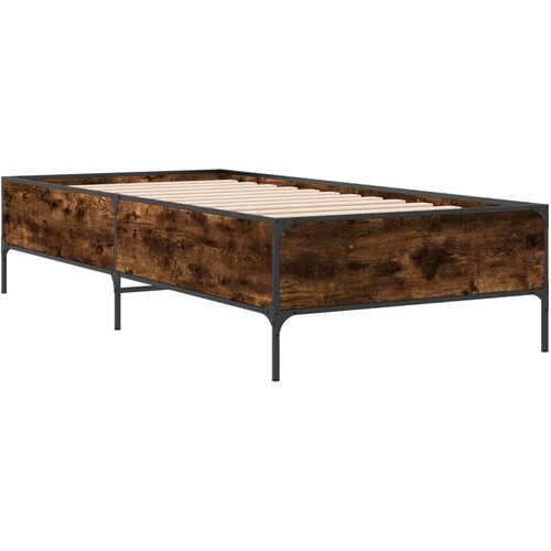 vidaXL Okvir kreveta boja hrasta 75 x 190 cm konstruirano drvo i metal Cijene