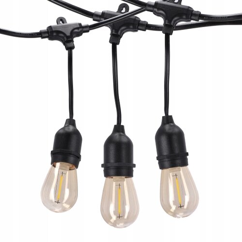  LED spolja&amp;scaron;nja dekorativna girlanda 20xE27/1W/230V 20,94 m IP44 crna Slike