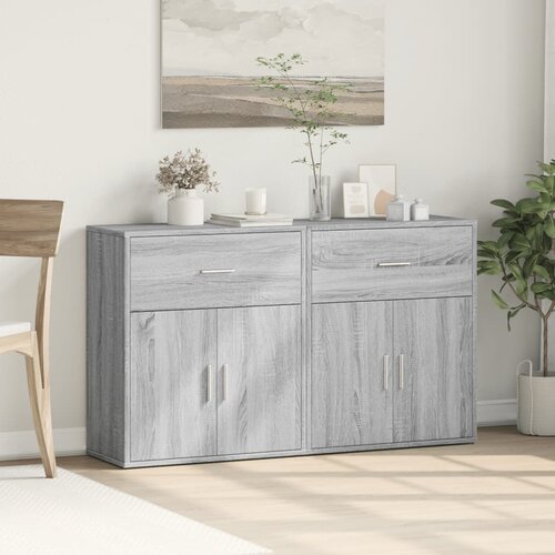  The Living Store Komoda 2 kosa siva sonoma 60x31x70 cm inženirski les - Komoda, (21498680) Slike