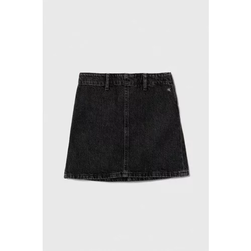 Calvin Klein Jeans Dječja traper suknja boja: crna, mini, ravna