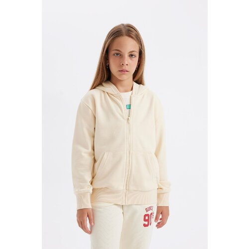 Defacto Girls Basic Hooded Zippered School Cardigan Slike