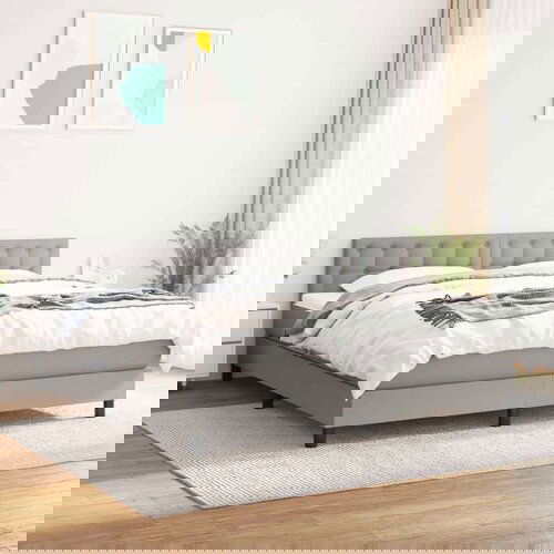  Krevet box spring s madracem svjetlosiva 160x200 cm tkanina Slike