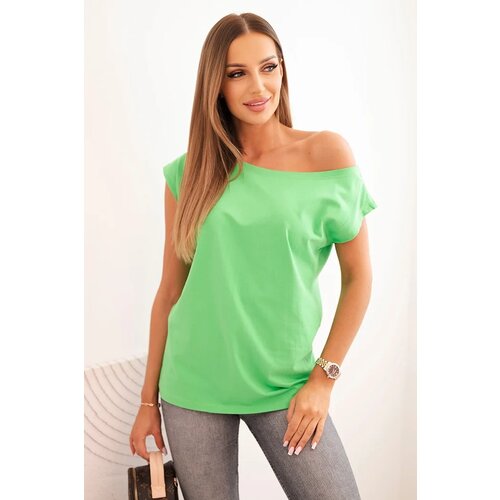 Kesi Women&amp;#039;s blouse with an exposed shoulder green Slike