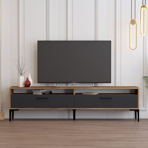 Hanah home istanbul 2 - walnut anthracite walnutanthracite tv stand Cene