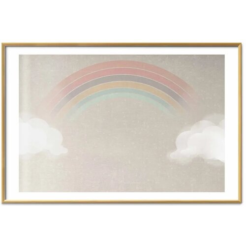 Plakat - Rainbow in the Rain 42x29.7 Zlatni okvir s margom Cene
