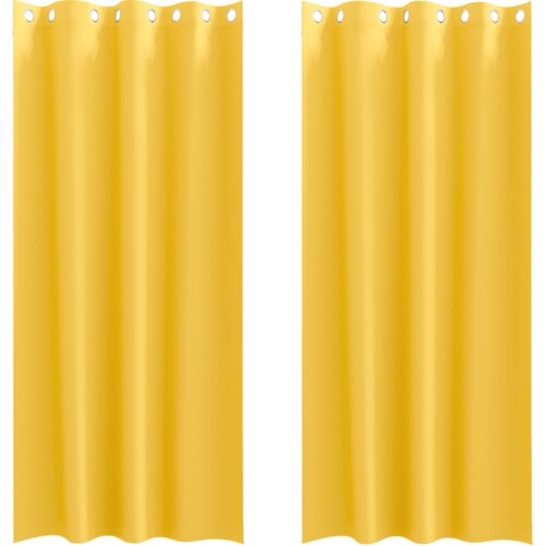 vidaXL Zavjese 2 pcs žuta boja senfa 245 x 140 cm Poliester Cene