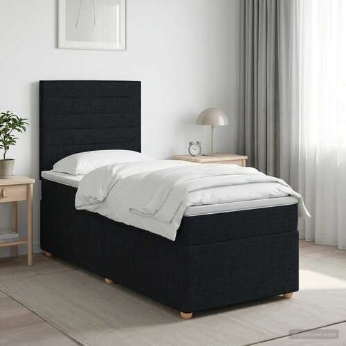  Boxspring krevet s madracem Crna 100 x 200 cm Tkanina Cijene