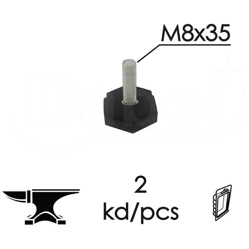 Dabel nivelacijska stopica NS02 Crna M8x35mm (2kom) DP1 Slike