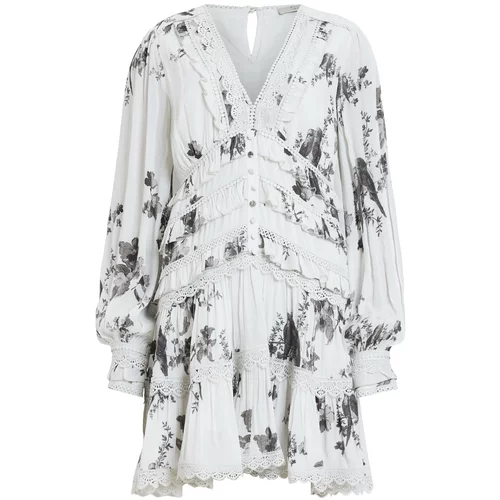 AllSaints Košulja haljina 'ZORA IONA' antracit siva / tamo siva / prljavo bijela