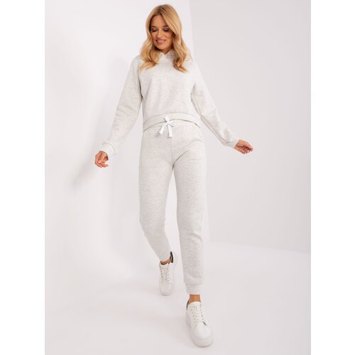 Fashion Hunters Light Grey Melange Basic Tracksuit Slike