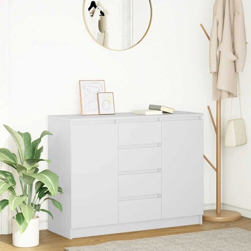 vidaXL Komoda s predali bela 100,5x35x76 cm inženirski les Cene