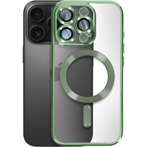 AVIZAR MagSafe ohišje za iPhone 16 Pro Silikonski kromirani okvir, Temno zelena, (5000015768) Cene