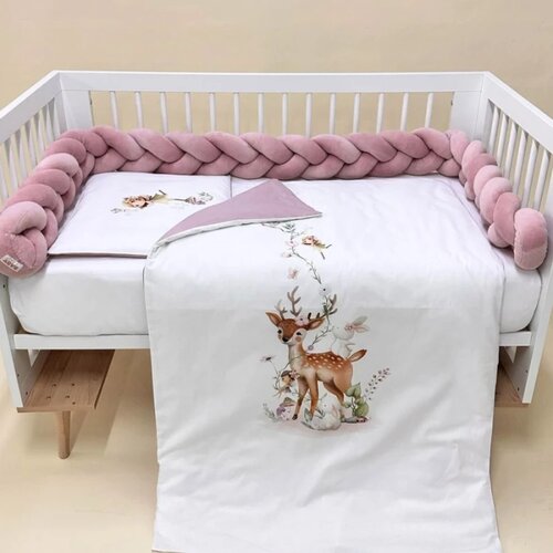 Baby Textil komplet posteljina za krevetac 6u1 Bambi Roze Cene