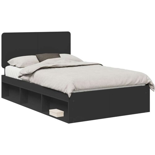  Okvir za krevet Crna 135 x 190 cm Čvrsto borovo drvo Slike