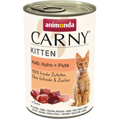Animonda Ekonomično pakiranje Carny Kitten 12 x 400 g - Teletina, piletina i puretina