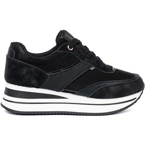 Shelvt Modern black sneakers with shimmering inserts Slike