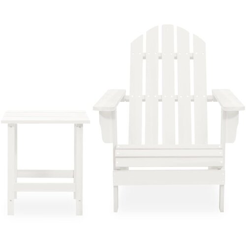Maison Chic Vrtni Stoli - Stol za vrt Adirondack s čajno mizico trden les jelke bel JS570, (21878150) Slike