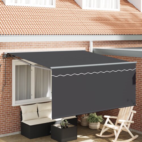 vidaXL Skrovita tenda Antracitno siva Siva 350 x 250 cm Cijene