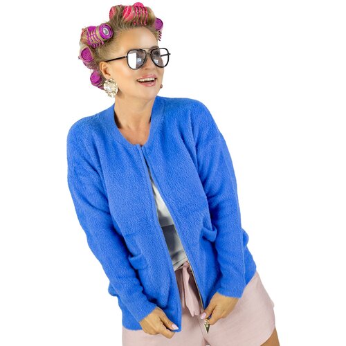 Pri Short cardigan unbuttoned sweater in fluffy knit fabric "COCO CHIC" Cijene