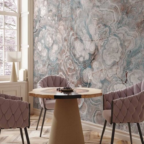  Foto tapeta - Marble Flowers - Natural Stone Structures in Pastel Colours 450x315 Vodootporna Slike