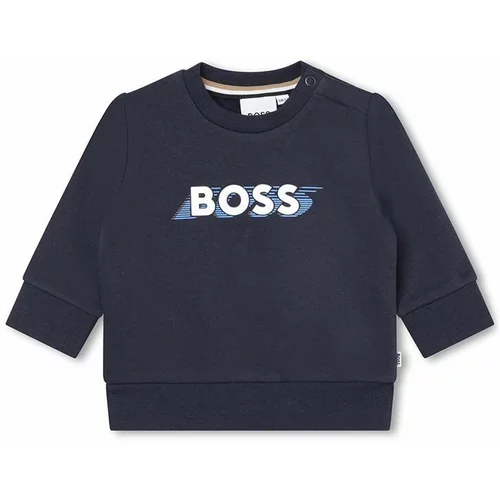 Boss Otroški pulover mornarsko modra barva