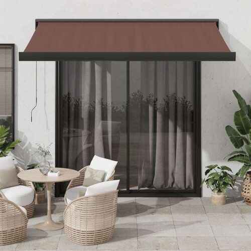 VidaXL Tenda na ručno uvlačenje smeđa 350 x 250 cm Slike