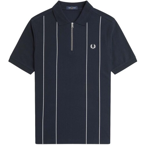 Fred Perry Majice & Polo majice Fp Pinstripe Zip Neck Shirt Modra Cene