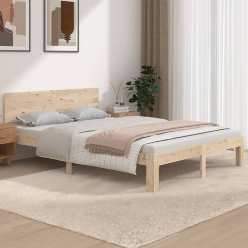 The Living Store Posteljni okvir iz trdnega lesa 135x190 cm - Posteljni Okvir, (21529322) Slike