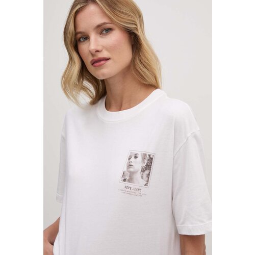 PepeJeans bombažna kratka majica gilly ženska, bela barva, PL505975 Cene