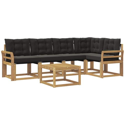 vidaXL Zunanja garnitura za sedenje z blazino 6 pcs Bela in črna, (5000271491) Cene