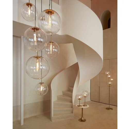 Light &amp;amp; Living Viseča svetilka v bronasti barvi s steklenim senčilom &amp;oslash; 48 cm Medina &amp;ndash; Slike
