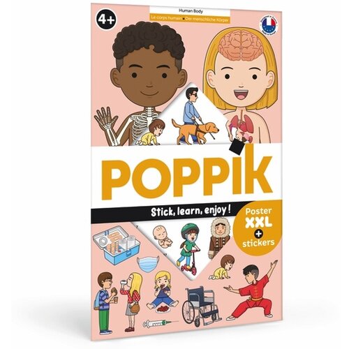 Poppik Edukativni poster s nalepnicama Otkrića Ljudsko telo 4+ Slike