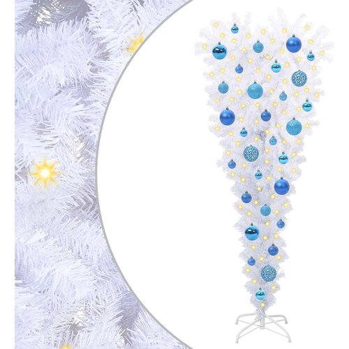 vidaXL Umestno božično drevo med 150 LED Bela 120 cm PVC in jeklo, (5000111451) Cene