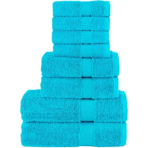 vidaXL Komplet brisač iz bombaža 8-delni turkizna 600 gsm 100% bombaž Cene